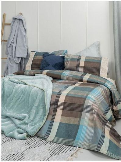 Μαξιλαροθήκες Σετ Palamaiki 361CB2076 Βαμβακερές Απλές/Χωρίς Φάσα Καρό 72x52cm Καφέ