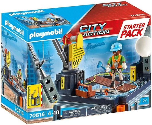 Playmobil City Action Εργοτάξιο με Ανυψωτικό Γερανό για 4+ Ετών #70816