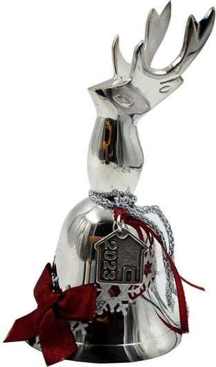 Γούρι Royal Art Collection Καμπάνα Τάρανδος Ασημί