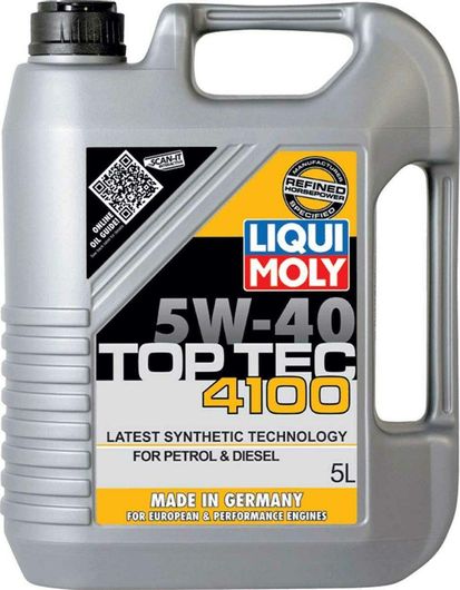 Λάδι Αυτοκινήτου Liqui Moly Top Tec 4100 Συνθετικό 5W-40 C3 για Κινητήρες Diesel 5lt