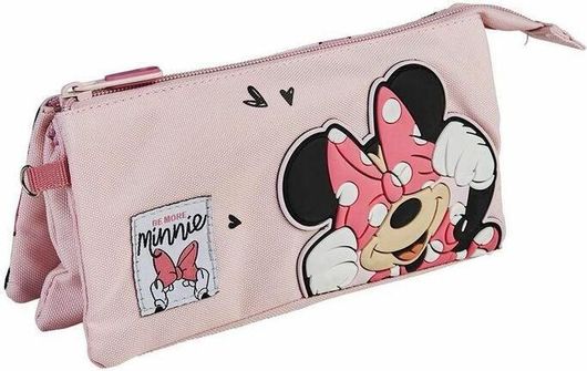 Κασετίνα Cerda Minnie Mouse Με 3 Θήκες Ροζ