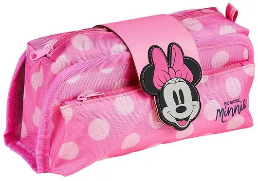Κασετίνα ​Βαρελάκι με Velcro Minnie Mouse Ροζ