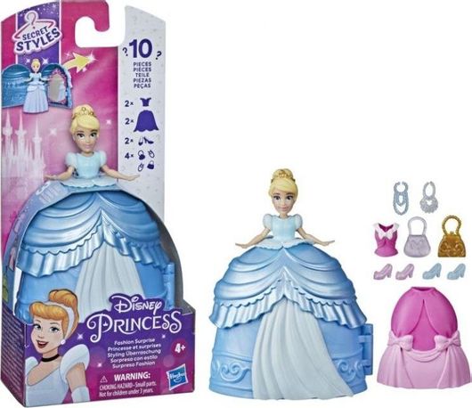 Μινιατούρα ​Hasbro Disney Princess Styling Surprise Cinderella Μικρή Κούκλα Σταχτοπούτα με Αξεσουάρ και Φουστάνι για 4+ Ετών