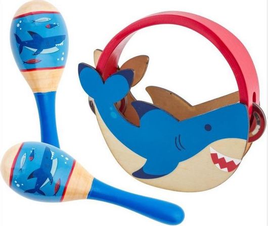 Μουσικό Παιχνίδι Stephen Joseph Ξύλινο Σετ Shark για 3+ Ετών
