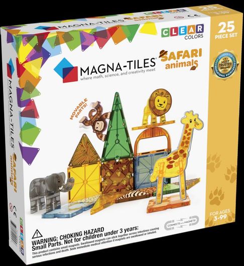 Παιχνίδι Κατασκευών Magna-Tiles Clear Colors Safari Μαγνητικό για Παιδιά 3+ Ετών
