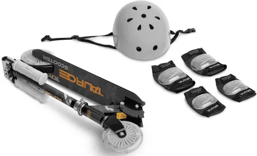 Παιδικό Πατίνι Toyz Tauro Δίτροχο Αναδιπλούμενο με Κάθισμα για 5+ Ετών Γκρι