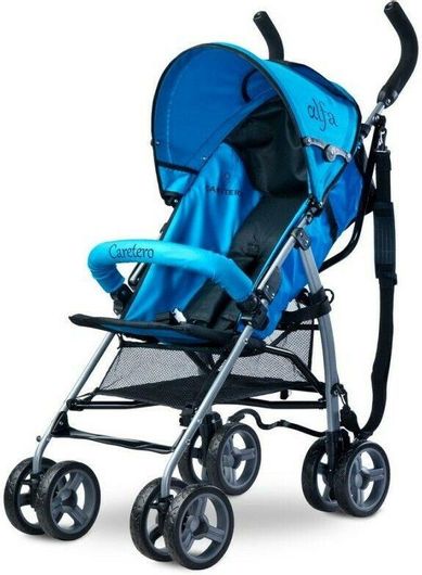 Καρότσι Μωρού Caretero Μπαστούνι Alfa έως 15Kg με Κουκούλα 66x45x103cm Μπλε