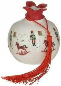 Γούρι Inart IN-2-70-146-0262 Ρόδι Κεραμικό 6x6xcm Πολύχρωμο