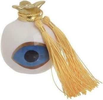 Γούρι Inart IN-3-70-146-0376 Ρόδι Κεραμικό 6.5x6.5xcm Λευκό