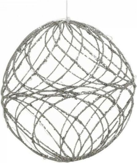 Χριστουγεννιάτικη Φιγούρα Inart IN-2-70-570-0274 Μπάλα Μεταλλική 25cm Ασημί