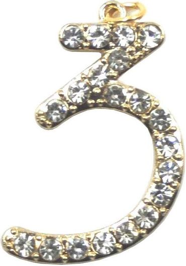 Γούρι Royal Art Collection 1206GL Αριθμός 3 Κρεμαστό Χρυσό/Ασημί