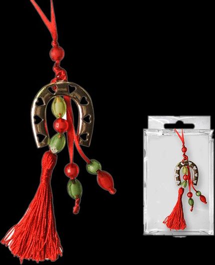 Γούρι Πέταλο με Φούντα & Χάντρες Χρυσό