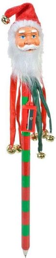 Χριστουγεννιάτικο Μολύβι Γίγας Άη Βασίλης Κουδουνάκια Ξύστρα 44 cm