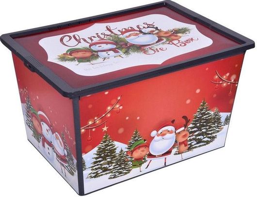 Χριστουγεννιάτικο Πλαστικό Κουτί Αποθήκευσης με Φιγούρες 50lt
