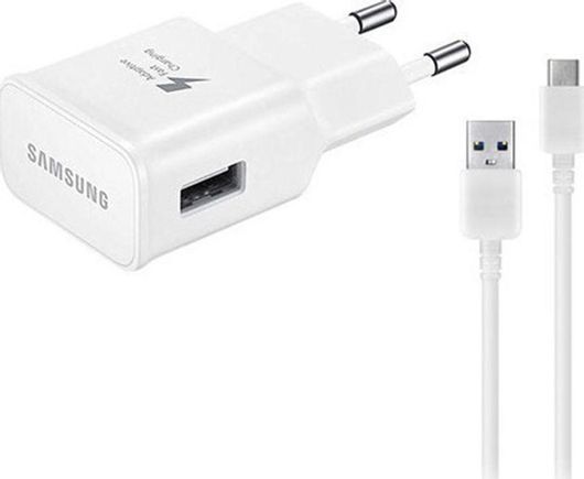Φορτιστής Samsung EP-TA20EWE + EP-DN930 με Θύρα USB-A & Καλώδιο USB-C 15W Λευκός