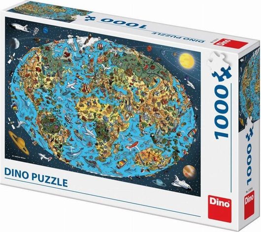 Puzzle Παγκόσμιος Χάρτης 2D 1000 Κομμάτια