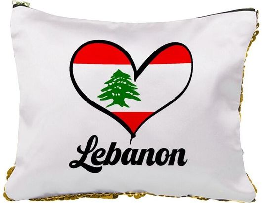 Νεσεσέρ Τσαντάκι Lebanon Flag με Πούλιες Sequin Χρυσό