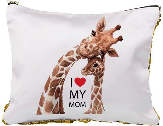 Νεσεσέρ Τσαντάκι Mothers Day Cute Giraffe με Πούλιες Sequin Χρυσό