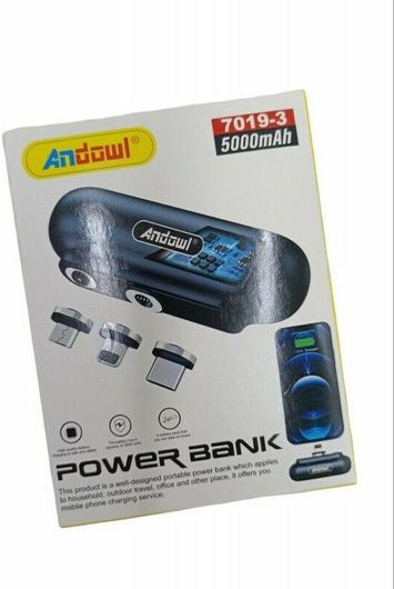 Andowl Mini 7019-3 Power Bank 5000mAh Μαύρο