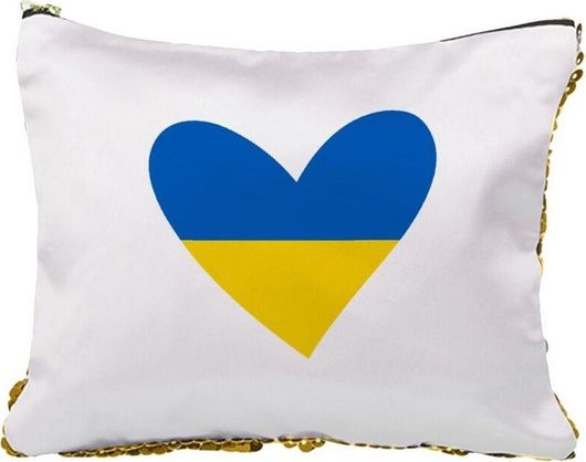 Νεσεσέρ Τσαντάκι Ukraine Heart με Πούλιες Sequin Χρυσό