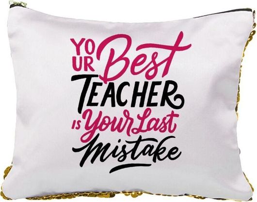 Νεσεσέρ Typography Quotes Your Best Teacher Is Your Last Mistake με Πούλιες Χρυσό