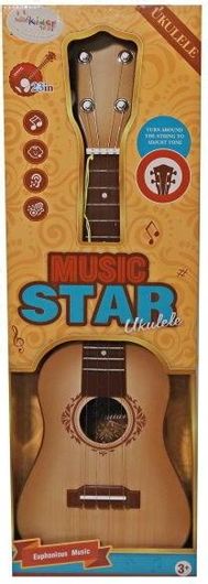 Κιθάρα Kider Toys Ξύλινη Music Star σε Διάφορα Σχέδια 1τμχ για 3+ Ετών