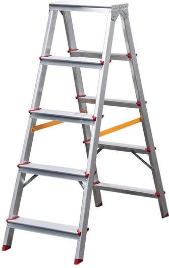 Σκάλα Αλουμινίου Bormann Pro BHL9035 2x4 Σκαλιά Αντιολισθητικά Σκαλιά Πόδια Ιμάντες Ασφαλείας