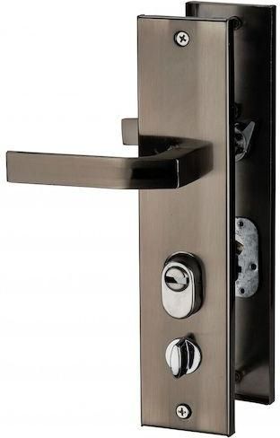 Πόμολα Πόρτας Thirard 592554 Τετράγωνα Δεξιά Πλάκα Ματ Ασημί