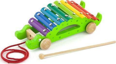 Μουσικό Παιχνίδι Viga Toys Τρεχαλίτσα "Κροκόδειλος" Ξύλινο Μεταλλόφωνο για 18+ Μηνών