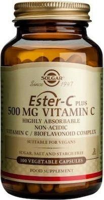 Solgar Ester-C Plus Βιταμίνη για Ενίσχυση του Ανοσοποιητικού, τo Δέρμα & Αντιοξειδωτική δράση 500mg 100 Φυτικές Κάψουλες