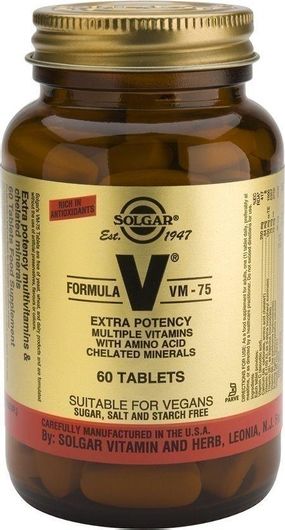 Solgar Formula VM-75 Βιταμίνη για Ενέργεια 60 Ταμπλέτες