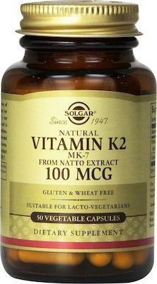 Solgar Vitamin K2 MK-7 100mcg Βιταμίνη για την Υγεία των Οστών 100mcg 50 Φυτικές Κάψουλες