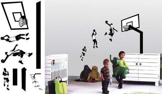 Αυτοκόλλητα Τοίχου Basketball 30x60cm