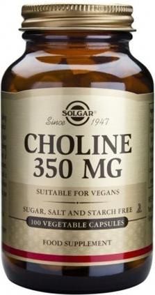 Solgar Choline 350mg Ειδικό Συμπλήρωμα Διατροφής 100 Φυτικές Κάψουλες