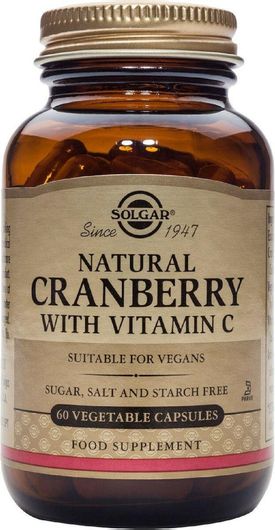 Solgar Natural Cranberry with Vitamin C 60 Φυτικές Κάψουλες