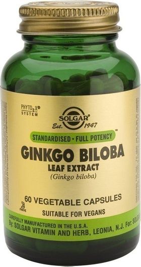 Solgar Ginkgo Biloba Leaf Extract 60 Ταμπλέτες 60 Φυτικές Κάψουλες