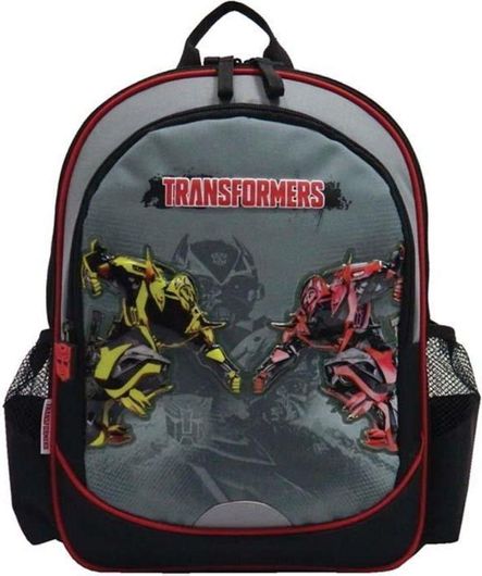 Σχολική Τσάντα Πλάτης Δημοτικού Bagtrotter Transformers 28x15.5x37cm Γκρι