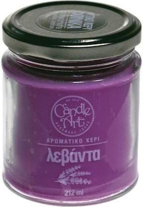 Αρωματικό Κερί Candle n'Art σε Βάζο με Αιθέρια Έλαια Λεβάντας 38 ωρών 212gr Μοβ