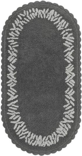 Πατάκι Μπάνιου Palamaiki Rego Steel Βαμβακερό Οβάλ 80x50cm Γκρι