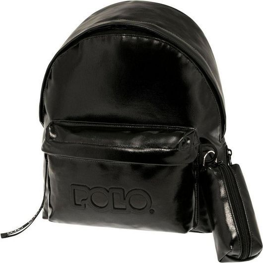 Σχολική Τσάντα Νηπίου Polo Σακίδιο Πλάτης Mini Vinyl 2022 Μαύρο