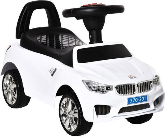Περπατούρα Ride On Αυτοκινητάκι με Μουσική και Φώτα Χρώματος Λευκό HOMCOM 370-201WT
