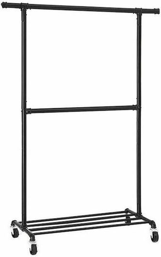 Μεταλλική Κρεμάστρα Ρούχων Δαπέδου 130 x 198 x 49 cm με Ρόδες Songmics HSR62BK