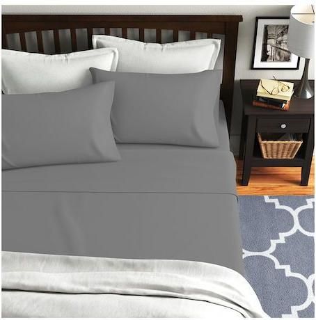 Μαξιλαροθήκη Lino Home Classical Περκάλι με Φάσα Σετ Σετ 2τμχ 50x70cm Γκρι