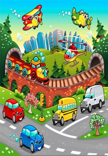 Παιδικό Χαλί Freebox City Life 80x150cm Πολύχρωμο