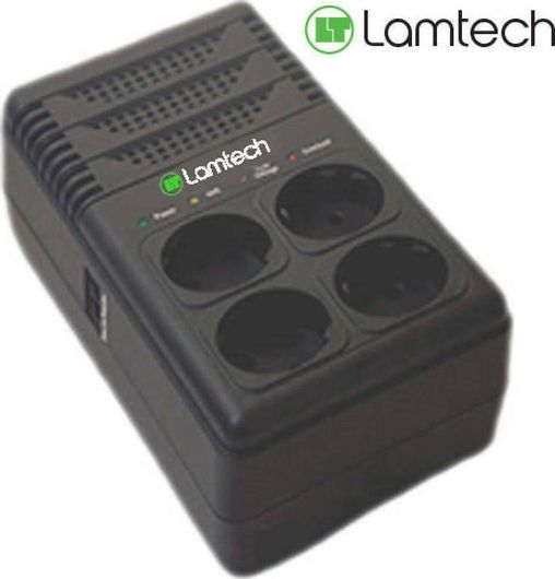 Σταθεροποιητής Τάσης Lamtech LAMAVR1500 Compact 1500VA με 4 Πρίζες Ρεύματος