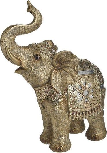Διακοσμητική Φιγούρα Inart 3-70-547-0874 Ελέφαντας Πλαστική 23x11x29cm Χρυσό