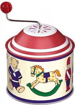 Μεταλλικό Μουσικό Κουτί Vintage Στρογγυλό με Αρκουδάκια 10.5x7.5cm