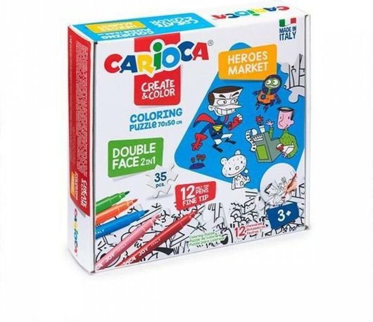Σετ Ζωγραφικής Carioca Puzzle "Heroes - Market" 70x35cm 35τμχ