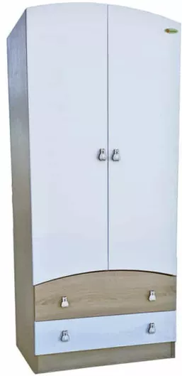 Παιδική Ντουλάπα Δίφυλλη Σημύδα 80x54x189cm Σημύδα-Λευκό