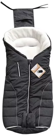 Ποδόσακος Καροτσιού Cangaroo Snuggle Fleece με Φερμουάρ Μαύρο